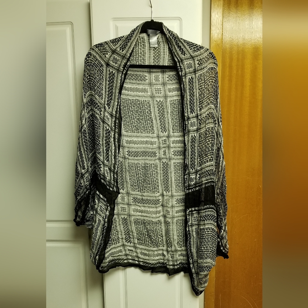 ๐๐บSears branded sheer printed open cacoon style shrug